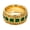 Gold Light Green, variant on Mens Vintage Baroque Wide Band Ring Beaded Edge Square Cut CZ Gemstone Statement Jewelry for Retro Daily Party Outfit Stainless Steel Gold Plated Green Size 6