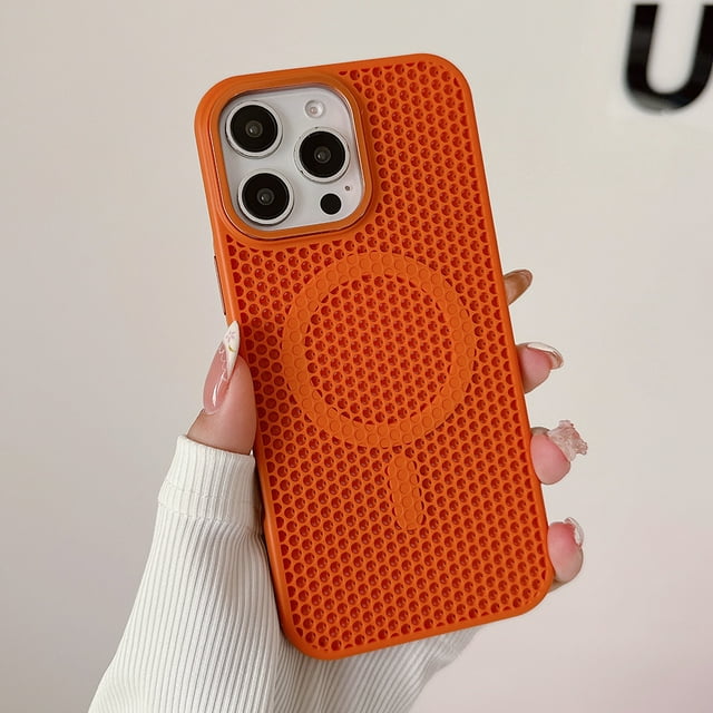 Heat Dissipation Mesh for Magsafe Magnetic Wireless Charge Case for IPhone 16 15 14 Plus 13 12 Pro Max Breathable Armor Cover