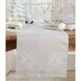 thumbnail image 1 of Saro Lifestyle Snowflake Design Table Runner 16'' x 90'' Silver, 1 of 1