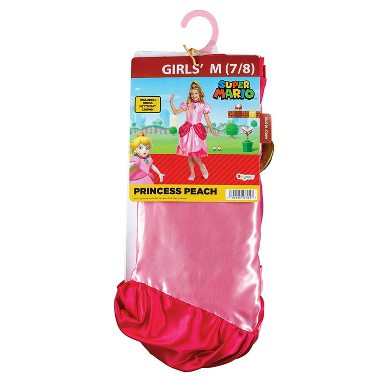 Super Mario Bros. Princess Peach Costume for Children, Girls M (7-8)
