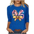 thumbnail image 1 of Camisetas Casuales de las Mujeres Impresas 3/4 Manga Cuello Redondo Blusa, Moda Ligera Superior para el Hogar Y el Uso Diario, Cómoda Imitación de la Tela Del Estante, 1 of 6