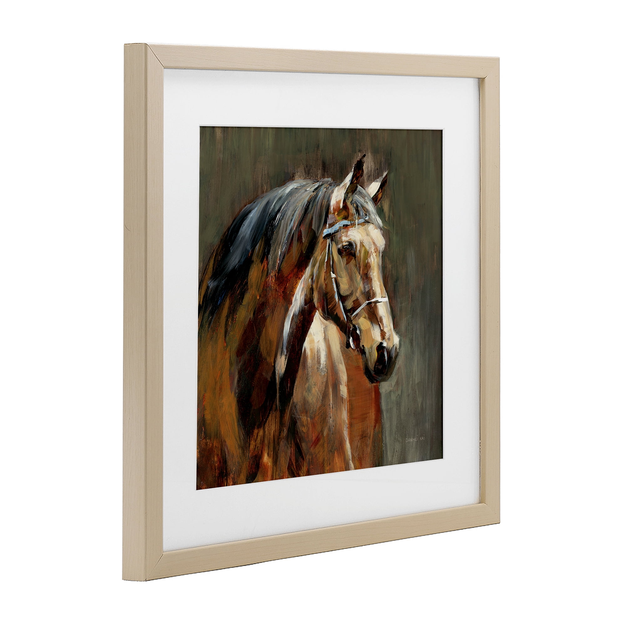Stupell Industries Horse in Stable at Dusk Birch Framed Print Under Glass, design by Danhui Nai