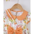 thumbnail image 5 of 3T Baby Girls Dress 4T Girls Sleeveless Dress Doll-collar Toddler Girls Summer Floral Dress with Cute Bag Orange, 5 of 10