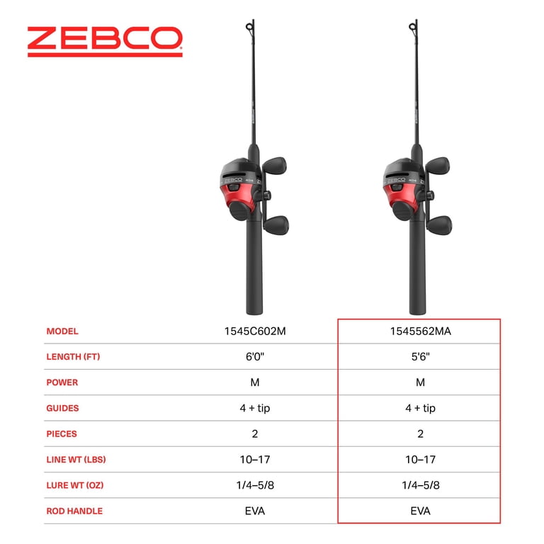 Zebco 404 Spincast Reel and Fishing Rod Combo, 5-Foot 6-Inch 2