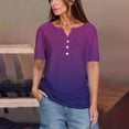 thumbnail image 2 of Womens Tops Casual Sevevn Womens Summer Tops Casual Short Sleeve Henley V Neck Shirts Business Blouses, 2 of 6