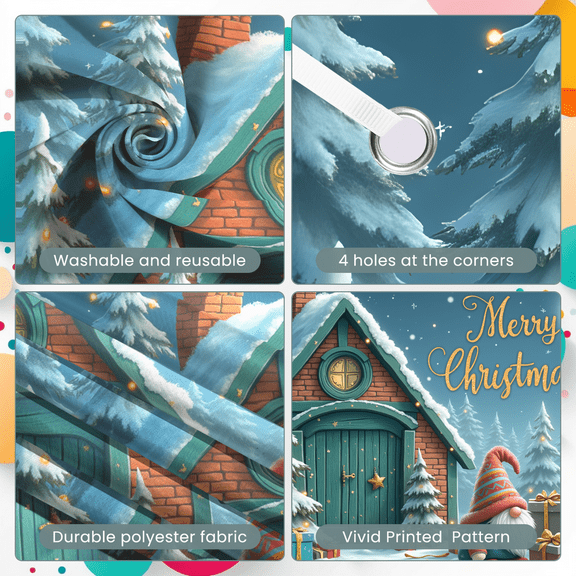 Decorative Design Christmas Banner Holiday Decoration New Year Decoration for Home Party Office Celebration