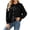 Black, variant on VSSSJ Women's Button Down Knit Cardigan Round Neck Loose Solid Long Sleeve Sweater Jacket Outerwear Casual Fall Winter Outfits Blue L