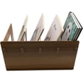thumbnail image 4 of MIAO YUAN Desktop DIY Storage Bookshelf, Wooden CD Album Record Collection Rack, 4 Compartments Magazine Rack Folder Organizer, Book Shelf for Office Study Home, 4 of 7