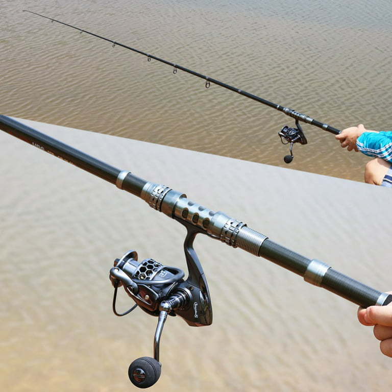Sougayilang Telescopic Fishing Rod and 13+1 Ball Bearings Spinning Fishing  Reel Combo Saltwater Freshwater Carp Fishing Tackle