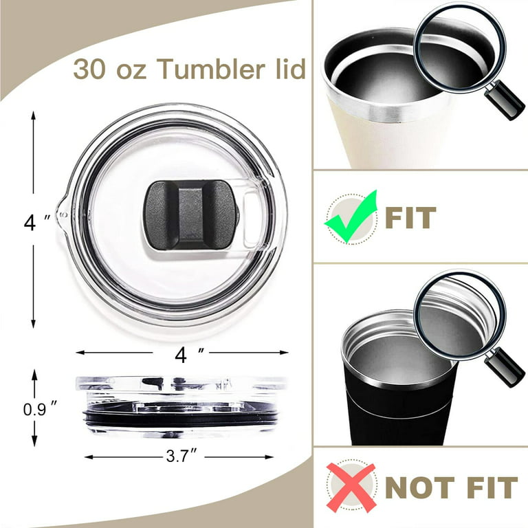 30 oz Tumbler Lid, Replacement Lids Compatible for YETI 30 oz Tumbler, 14  oz Mug and 35 oz Straw Mug- Replacement Magnetic Slide/Cover (30 Ounce,  2Pcs