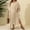 Beige, variant on Women's Plus Size Swim Cover Ups Lightweight 3/4 Sleeve Solid Color Sheer Mesh Dress Summer Beach Relaxed Fit Bathing Suits