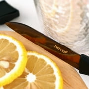 Hecef Portable Travel Cutlery Set, 9 Pcs Black Titanium Plating Reusable Stainless Steel Flatware
