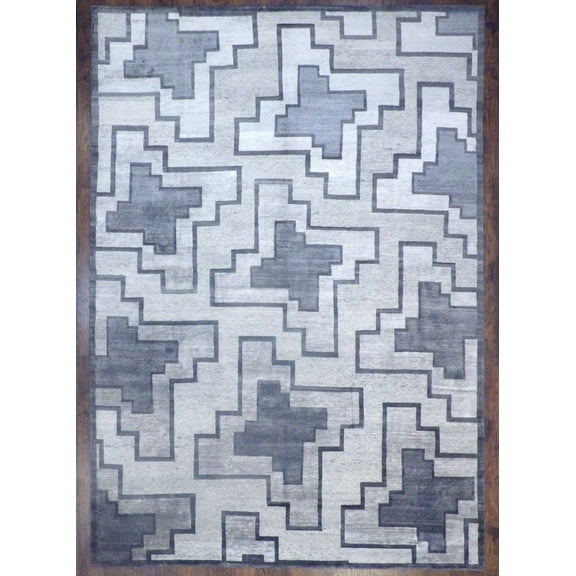 Wahi Rugs Hand Knotted Modern Geometrical 10'0"x14'0" -CON-A8