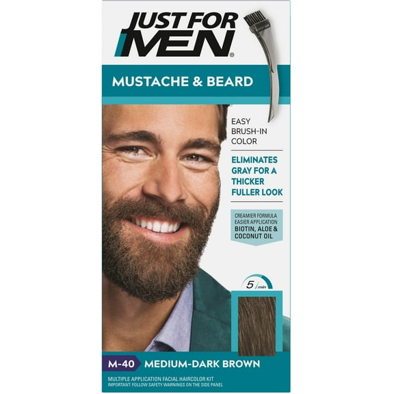 JUST FOR MEN Brush-In Color Gel, Medium-Dark Brown M-40 1 ea (Pack of 3)