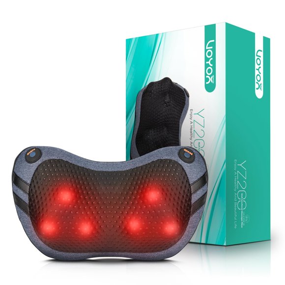 VOYOR-HEALTH Shiatsu Neck Back Massage Pillow with Heat,3D Deep Tissue Kneading Massager for Shoulder, Leg, Foot, Waist Pain Relief, Gift for Men W