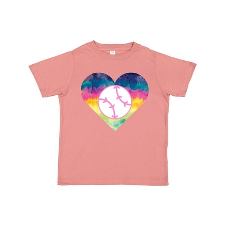 

Inktastic Softball Player TieDye Heart Girls Gift Toddler Toddler Girl T-Shirt