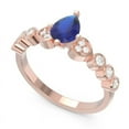 thumbnail image 3 of Diamond-Capitals 1.25 Carat (F-G/VS1) Natural Diamond Blue Sapphire Gemstone Fancy Anniversary Ring for Women 14K Rose Gold Size 6, 3 of 8