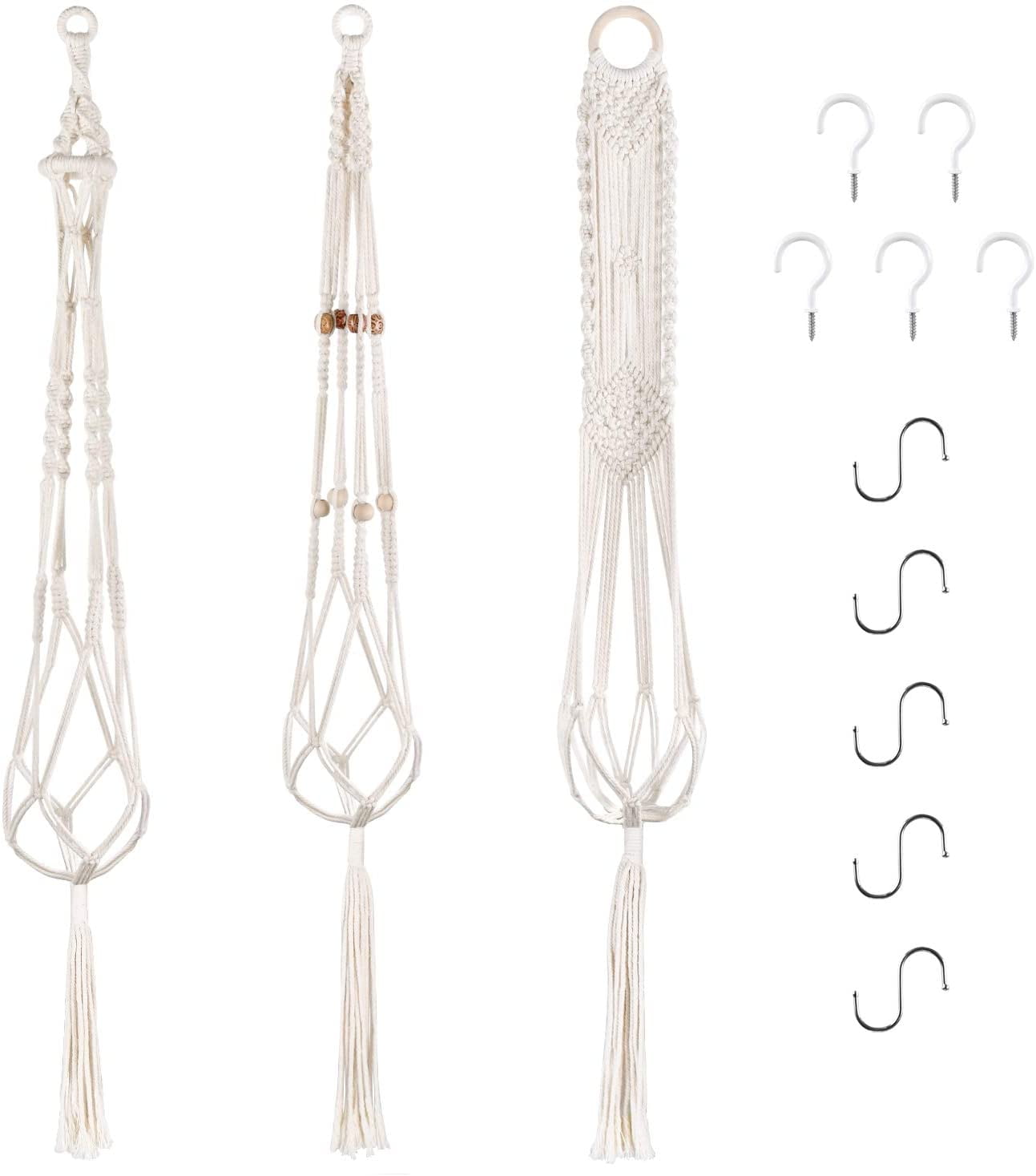 Simple Deluxe 3Pack 43.3 Inch Bohemia Plant Hangers Hanging Flowers