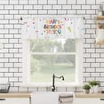 thumbnail image 4 of Curtain Valances for Windows, Happy Birthday Colorful Text Ribbon Party Rod Pocket Valance Window Treatments Short Curtains for Kitchen Bathroom Living Room 54 x 18 Inches, 1 Panel, 4 of 6