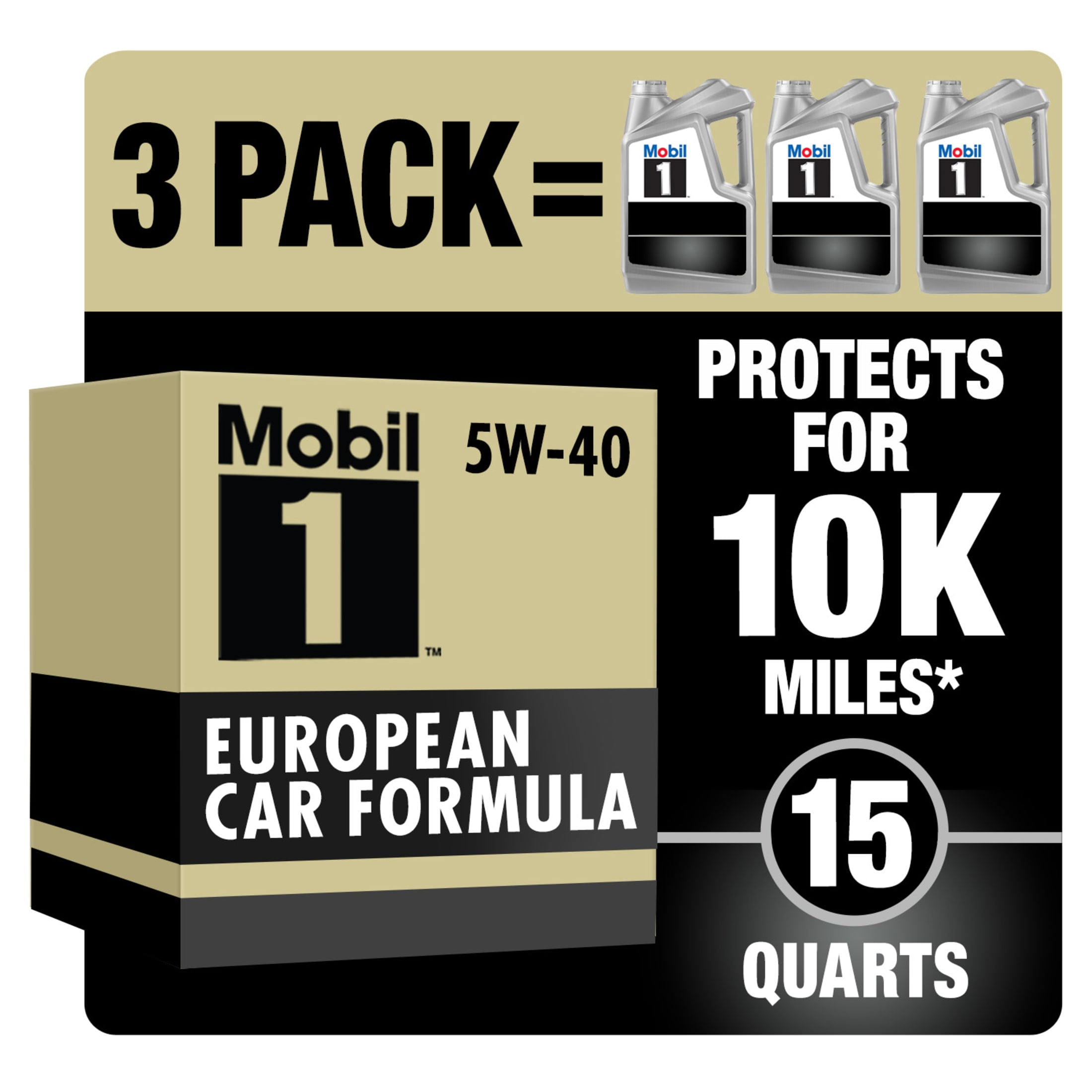 Mobil 1 FS European Car Formula Full Synthetic Motor Oil 5W-40, 5 Quart (Pack of 3)