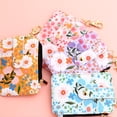 thumbnail image 3 of Printed Folded Vertical Bag Zipper Coin Purse Keychain Wallet Floral Leather ID Card Bag For Women, 3 of 4