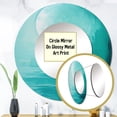thumbnail image 3 of Designart "Tranquil Teal Moon I" Moon Round Mirror Wall Decor Astronomy - Large Blue Round Bathroom Mirror - Round Mirror - 23" x 23", 3 of 6