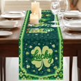 thumbnail image 3 of Table Runners 70 Inches Long Dress Scarves, St. Patrick's Day Farmhouse Coffee/Dining/Kitchen Table Decor, Holiday Table Runner, Lucky Shamrock Gnomes Spring Green 13x70 Inch, 3 of 9