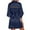 Navy, variant on HNMKIU Elegant Women's Wedding Party Robe Satin Kimono with Embroidered Lace for Bridesmaids Nightwear Bathrobe,Size M
