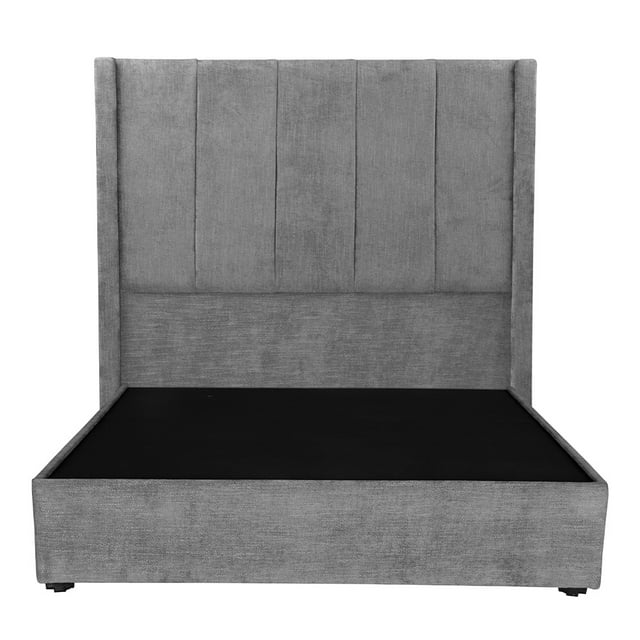 Cabecera Queen Size Nizza + Base Cama Storm Gris Oscuro