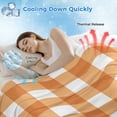 thumbnail image 3 of Orange Plaid Cooling Blanket,Lightweight Breathable Summer Throw Blanket with Double Sided Cold Effect,Gradient Geometric Buffalo White Checkered Picnic Blankets Bed Sheet for Hot Sleepers 50"x60", 3 of 8