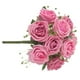 thumbnail image 3 of Ramo de flores de rosas artificiales de 9 cabezas, ramo de flores de novia, fiesta de boda, tela de seda, decoración floral falsa, rosa oscuro Sweethay HA6916-03B, 3 of 6