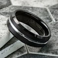 thumbnail image 2 of Tungsten Rings for Men Wedding Bands for Him 8mm Black Silver Line, 2 of 9