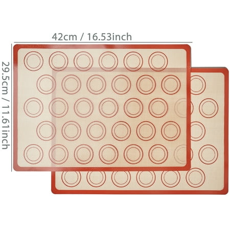 

2PCS Silicone Baking Mats for Oven 42 X 29.5cm Reusable Non Stick Heat Resistant Bakeware Sheets Liner Macaron Cookies Bread