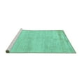 thumbnail image 2 of Ahgly Company Machine Washable Indoor Square Solid Turquoise Blue Modern Area Rugs, 4' Square, 2 of 4
