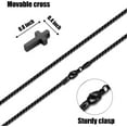 thumbnail image 5 of Cross Necklace for Men, Silver/Gold/Black Mens Cross Necklaces with 2.5mm Cross Chain and Stainless Steel Cross Pendant, Box Chain 16-24 Inch, 5 of 15