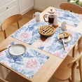 thumbnail image 5 of Blue Pink Coral Placemats Set of 8 Beach Ocean Summer Coastal Place Mats Indoor Wipeable Table Mats Washable Cloth Dining Table Placemats for Kitchen Holiday Party Home Decor 13x19 Inch, 5 of 9
