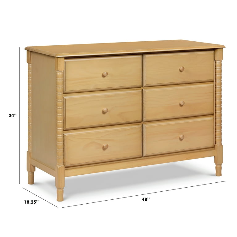 DaVinci Jenny Lind Spindle 6-Drawer Dresser in Honey - Walmart.com