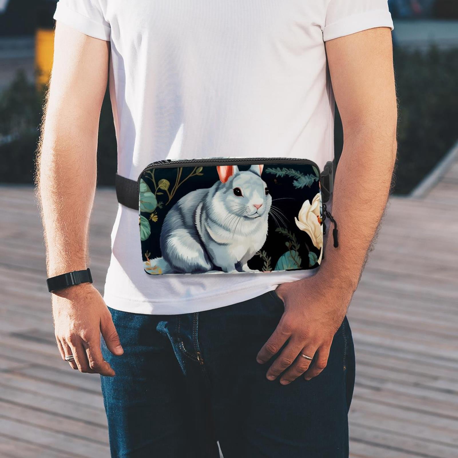 Chinchilla Lightweight Adjustable Fanny Pack Sling Bag with Extension Strap Crossbody Bag Unisex