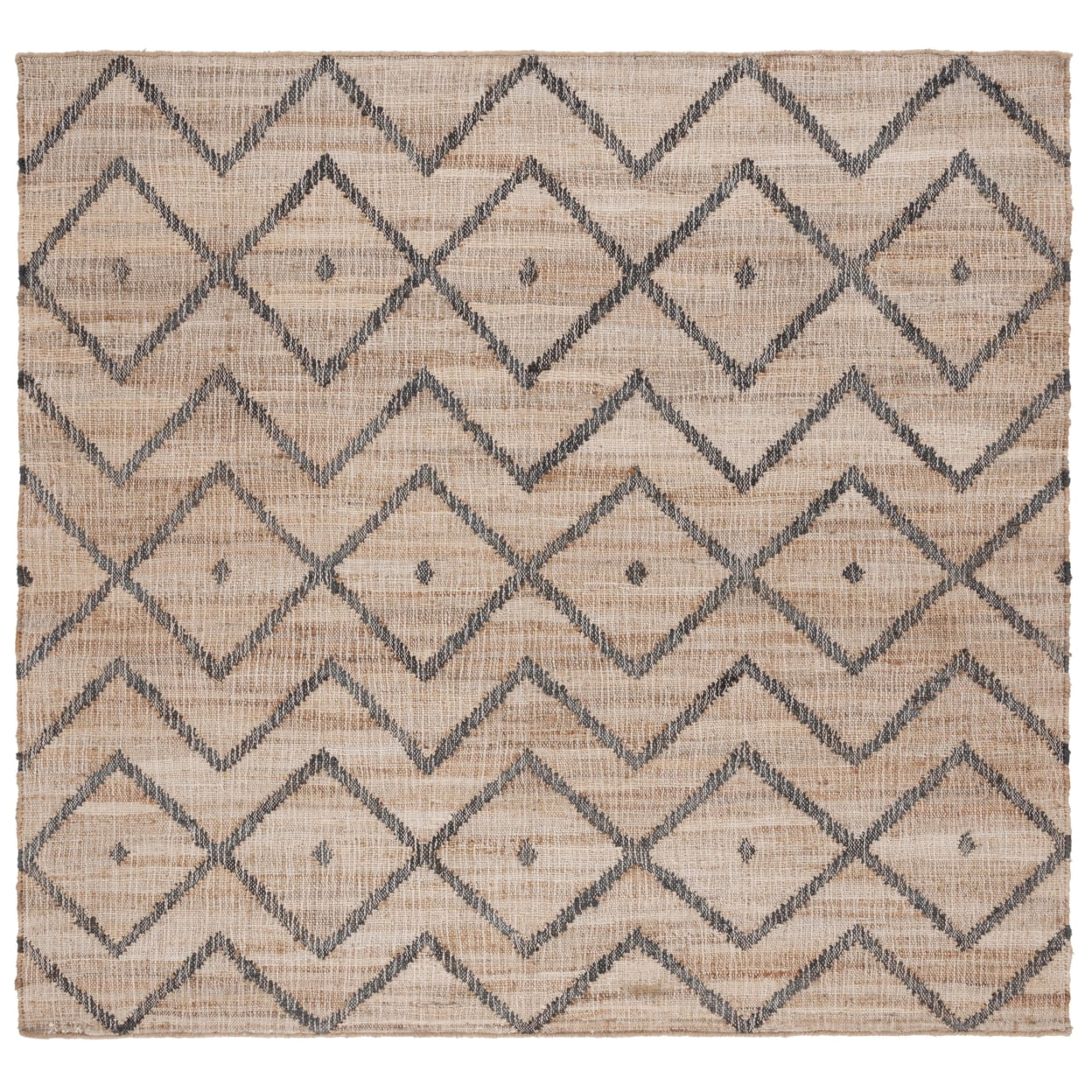 SAFAVIEH Kilim Wesley Geometric Area Rug, Natural/Charcoal, 7' x 7' Square