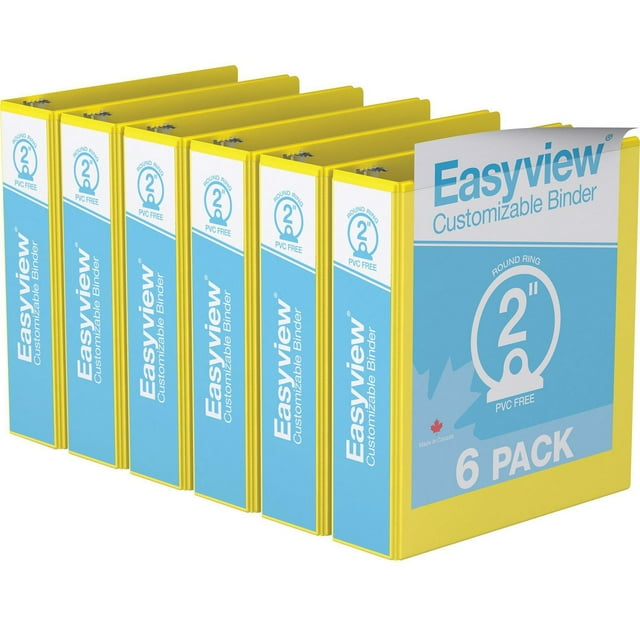 Davis Group, Easyview Premium, Round Ring, Customizable, View Binder, 6 Pack, 2"