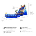 thumbnail image 2 of JumpOrange 19’ Oasis Commercial Grade Water Slide with Detachable Deep Pool (with Blower), Outdoor Indoor, Wet Dry Use, Tall Waterslide Inflatable, 2 of 6