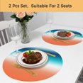 thumbnail image 5 of Orange Blue Ombre Round 13 Inch Placemats Set of 2, Abstract Modern Art Aesthetics HeatResistant Non Slip Place Mats for Dining Table, Wipeable Braided Kitchen Table Mats for Housewarming, 5 of 9