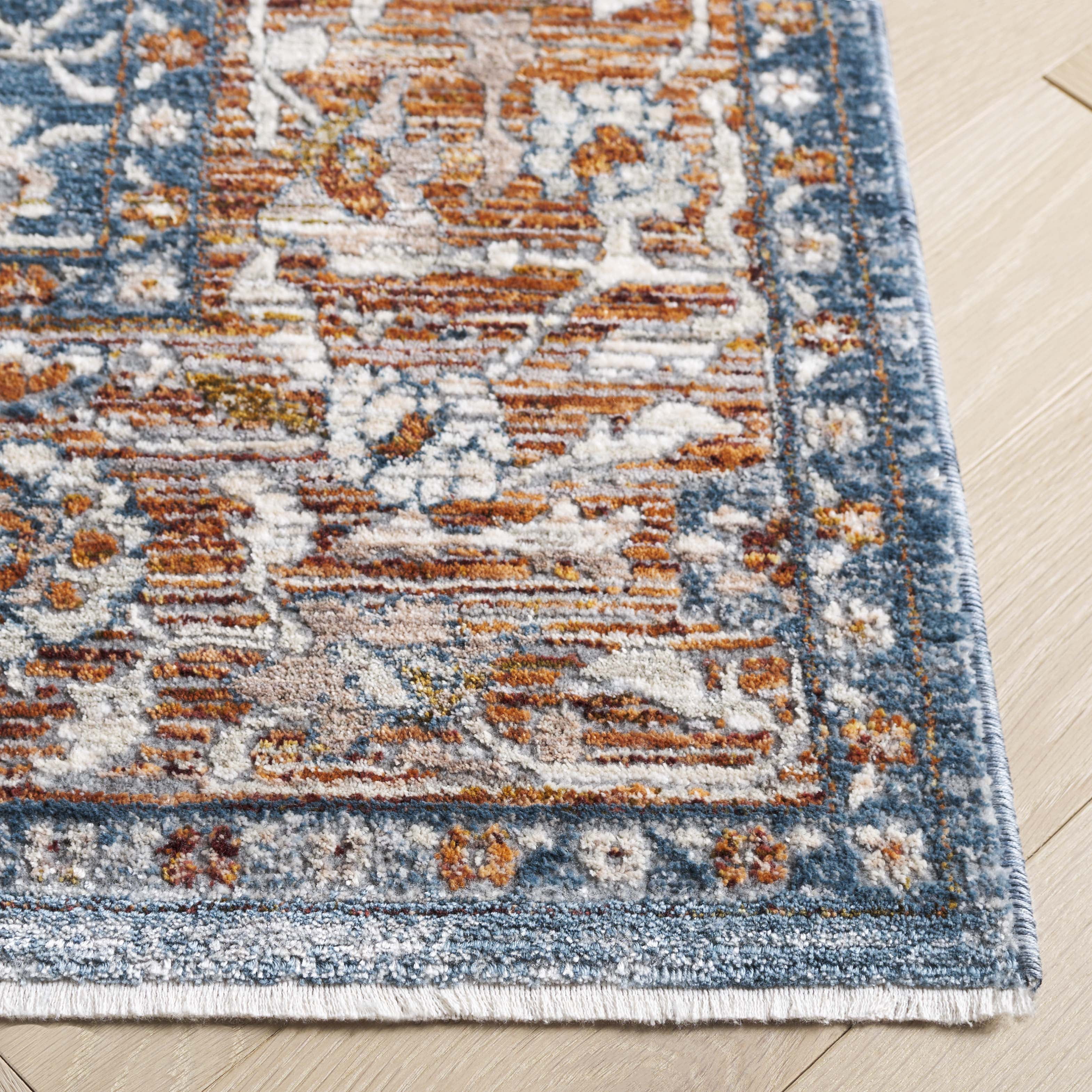 Safavieh Heirloom Fenton Oriental Polyester Area Rug, Blue/Rust, 9' x 12'