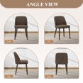 thumbnail image 6 of Modern Upholstered Dining Chairs Set of 6 — Faux Leather Padded Side Chairs with Solid Wood Legs, Ideal for Kitchens and Dining Rooms,Darkbrown, 6 of 11