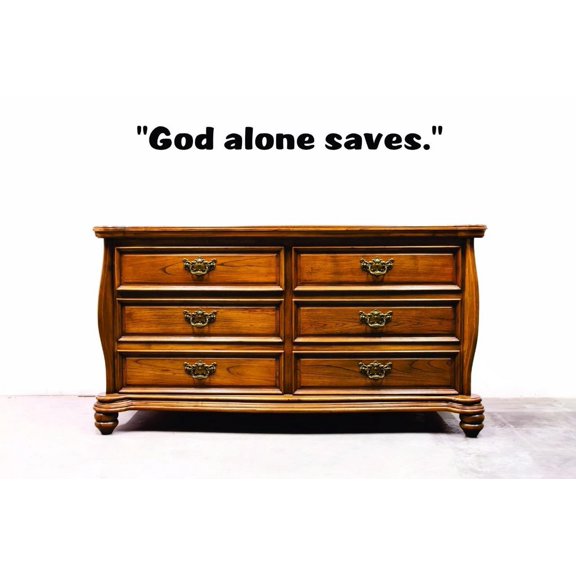 Custom Decals God Alone Saves. Wall Art Size: 10 X 36 Inches Color: Black