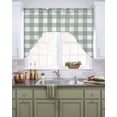 thumbnail image 2 of Green Farmhouse Kitchen Swag Valances for Windows, Buffalo Plaid Check Lattice White Grid Swag Valances Curtains for Living Room, Rod Pocket Window Treatments for Bathroom, Bedroom, Cafe, 56"x36", 2 of 6