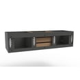 thumbnail image 4 of Alpine 60" Wood Floating Vanity Base in Black with Gold Handles, 4 of 5