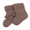thumbnail image 6 of Hand Knitted Baby Wool Bootie Socks for 3-6 Month Babies - Dark Beige, 6 of 8