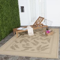Safavieh Courtyard Euler Floral Indoor/Outdoor Area Rug, Natural/Brown, 8' x 11'