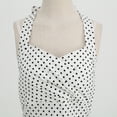 thumbnail image 5 of IBTOM CASTLE Women Vintage 1950s Halter Pink Gingham Polka Dots Swing Dress Cocktail Party Rockabilly Pinup Dresses XL White + Black Dots, 5 of 8